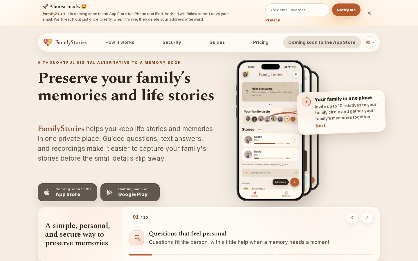 FamilyStories Homepage