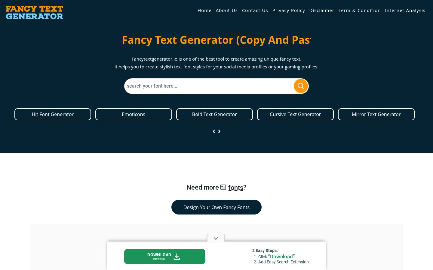 Fancy Text Generator Homepage