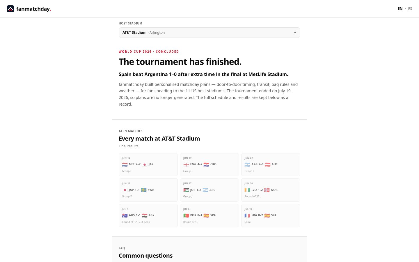 fanmatchday.com Homepage