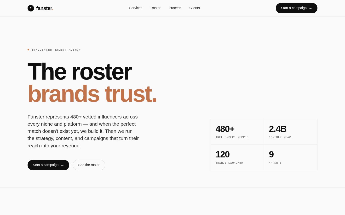 Fanster Homepage