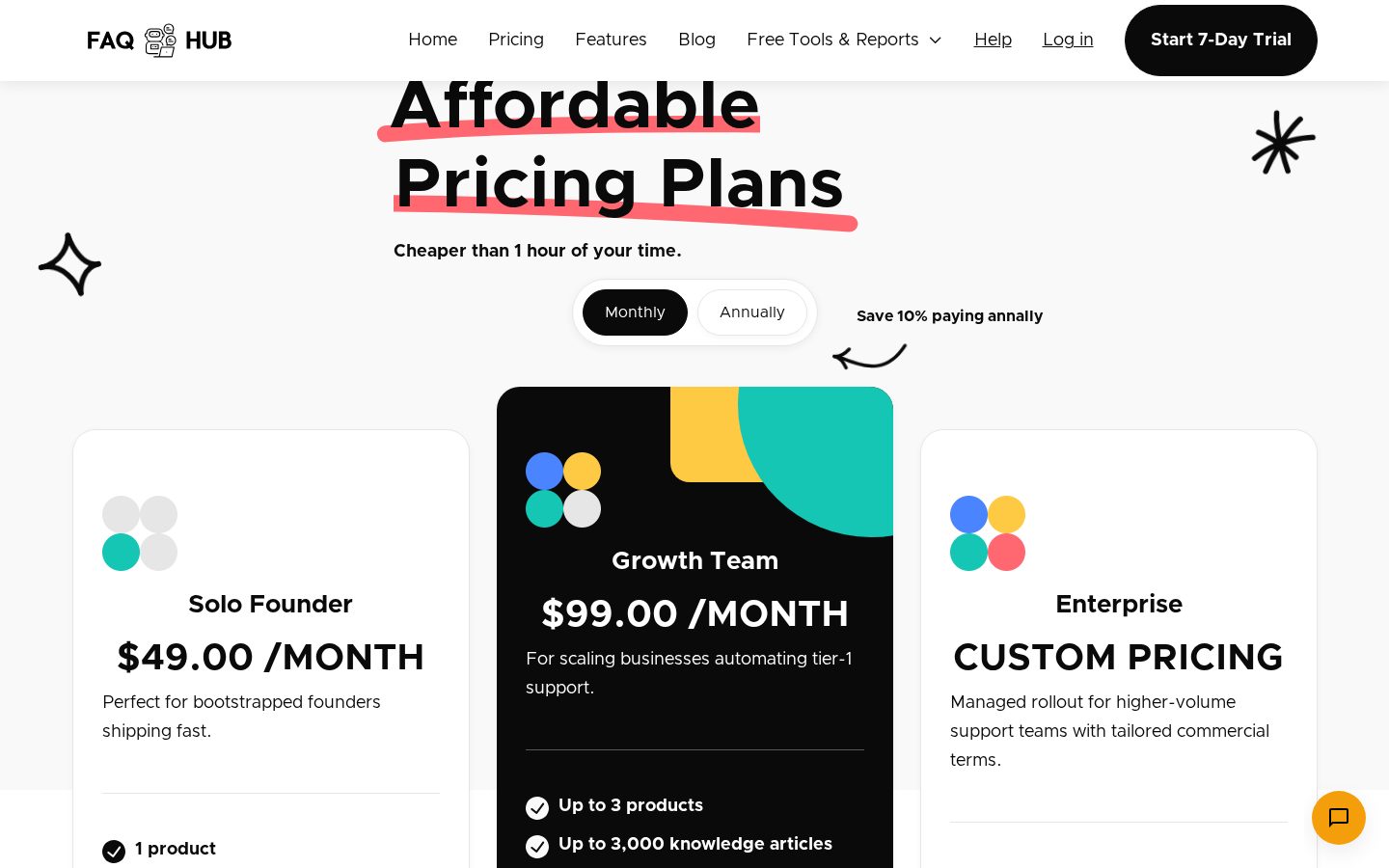 FAQ Hub Pricing