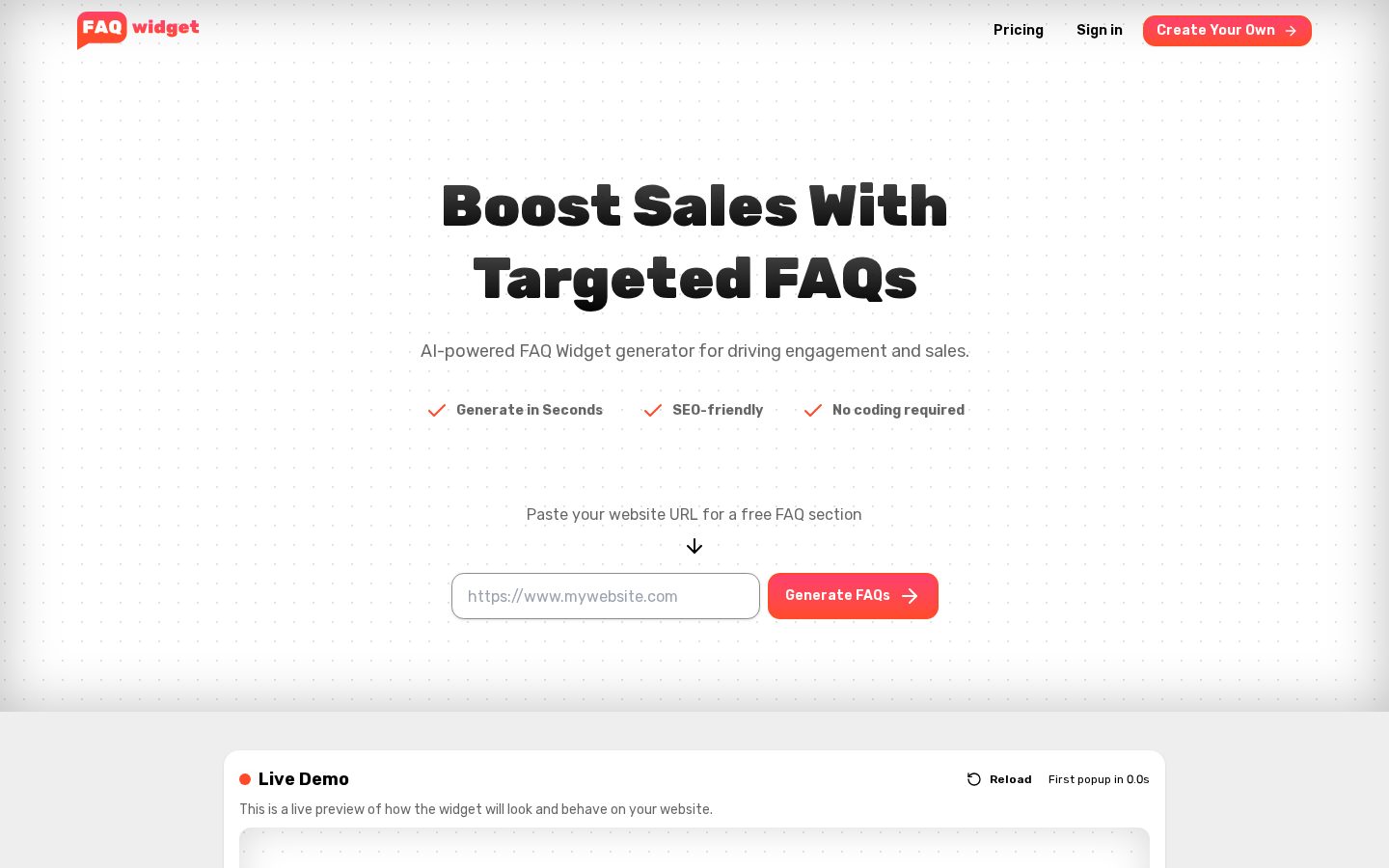FAQWidget Homepage
