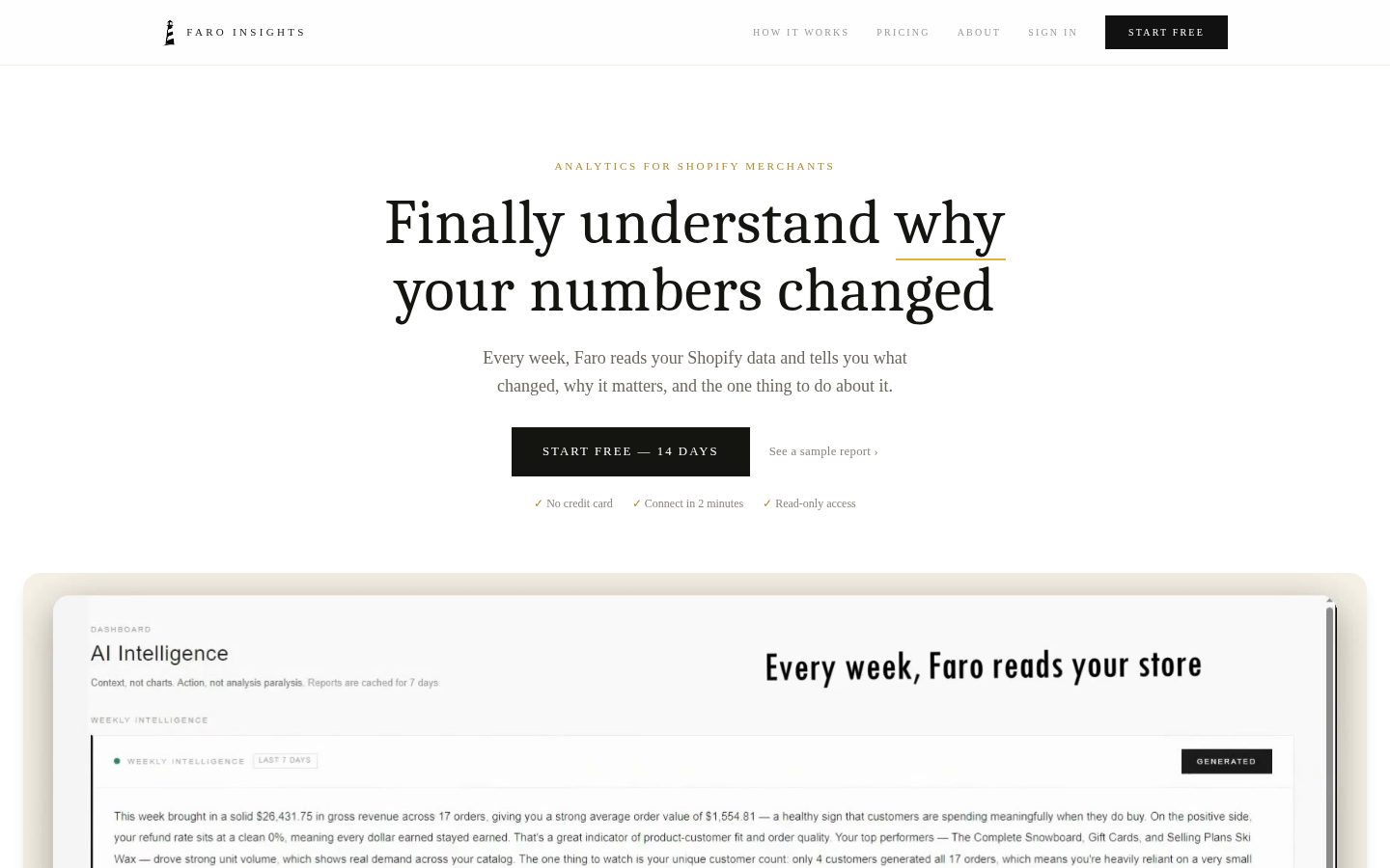Faro Insights Homepage
