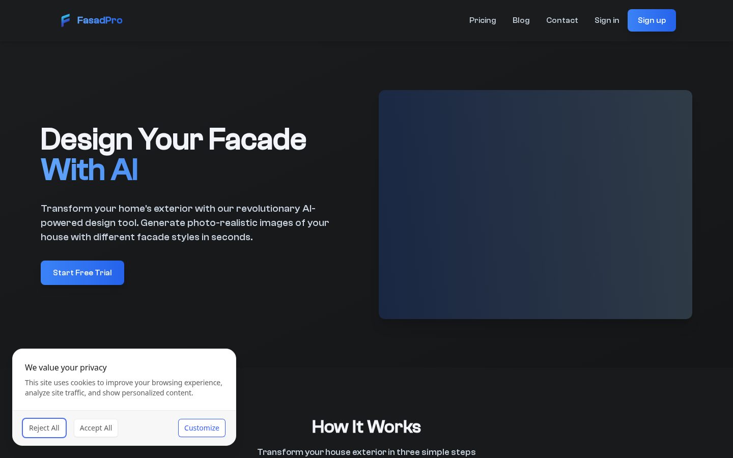FasadPro - Facade AI Homepage