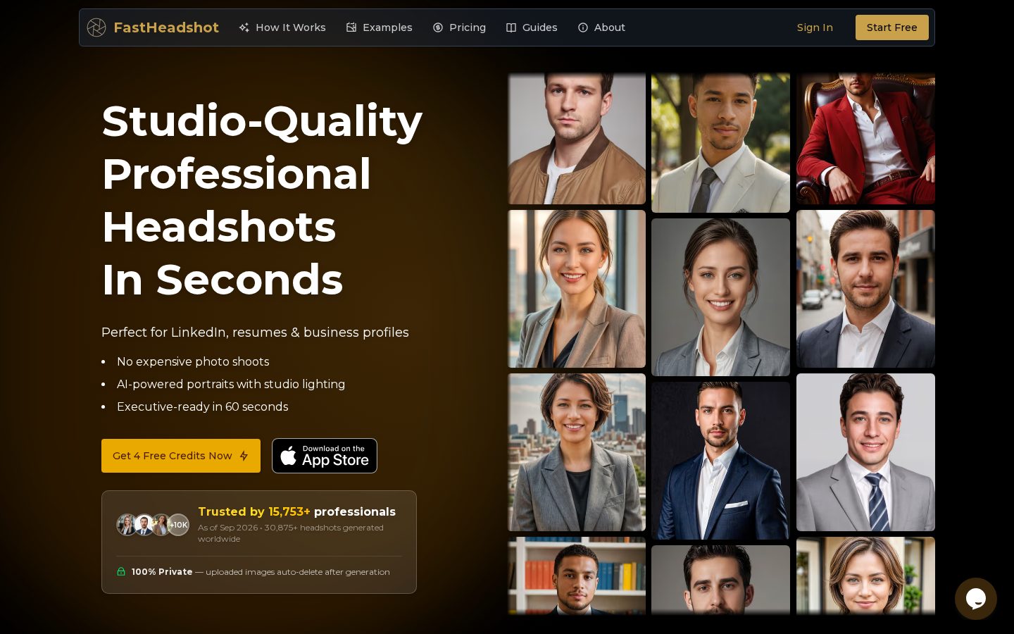 Fast Headshot Homepage