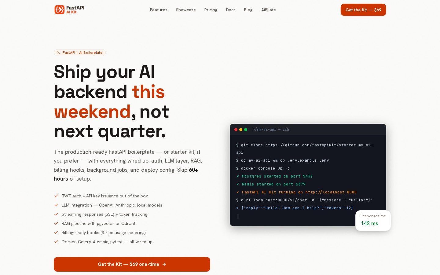 FastAPI AI Kit Homepage