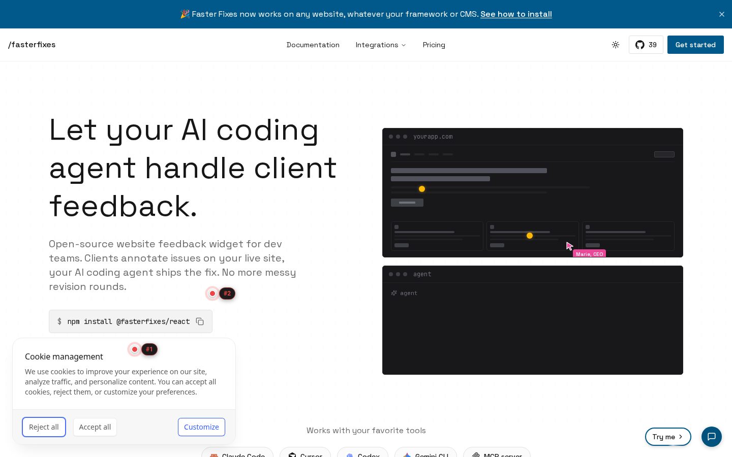 FasterFixes Homepage