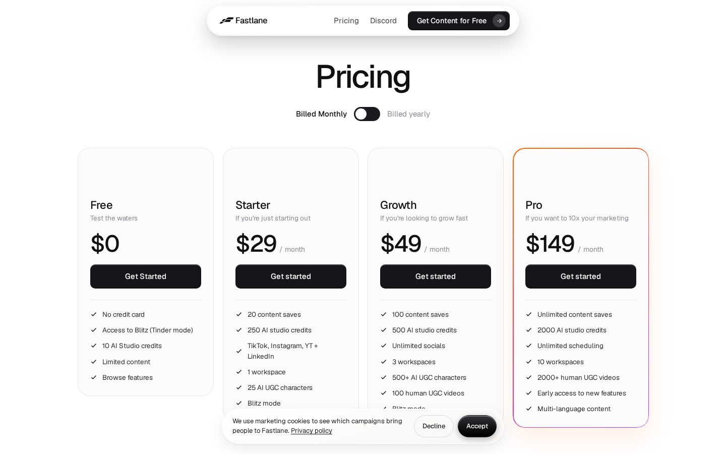 Fastlane Pricing