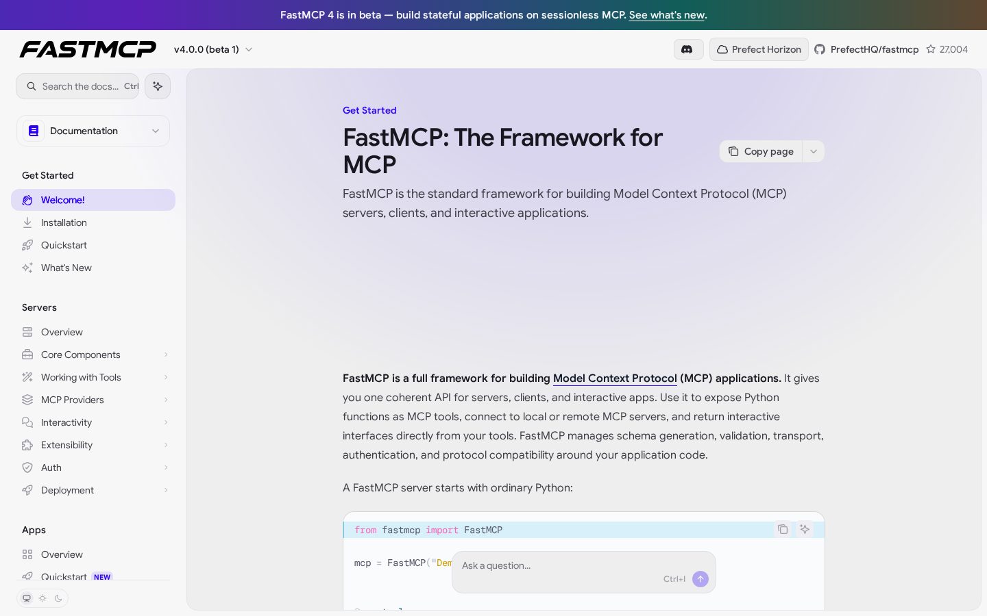 FastMCP 3.0 Homepage