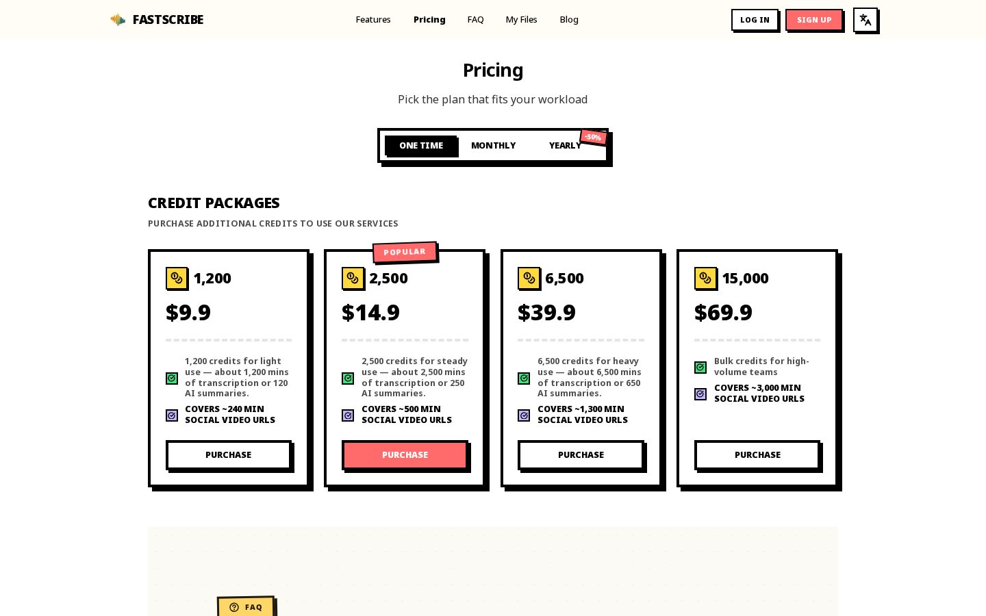 FastScribe Audio to Text Converter Pricing