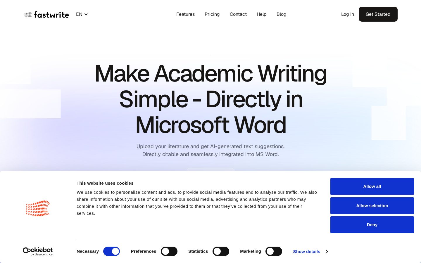 fastwrite.io Homepage