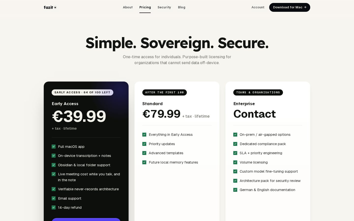 Fazit Pricing