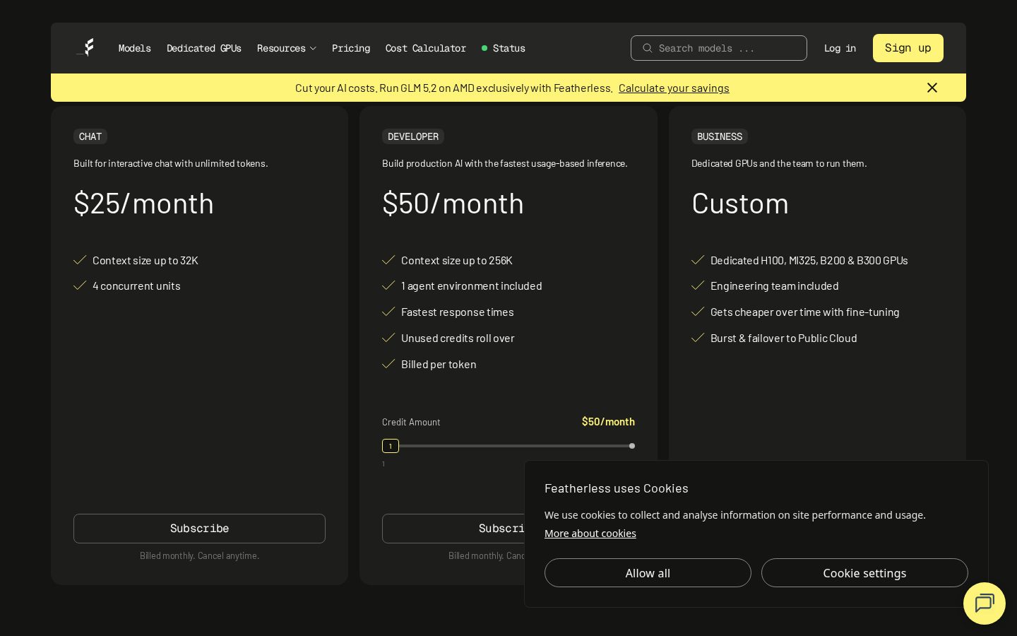 Featherless Pricing