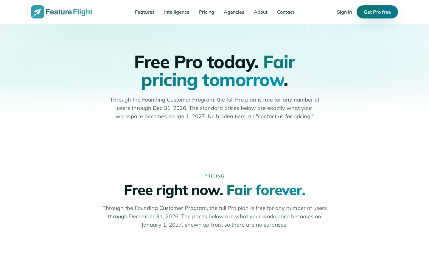FeatureFlight Pricing