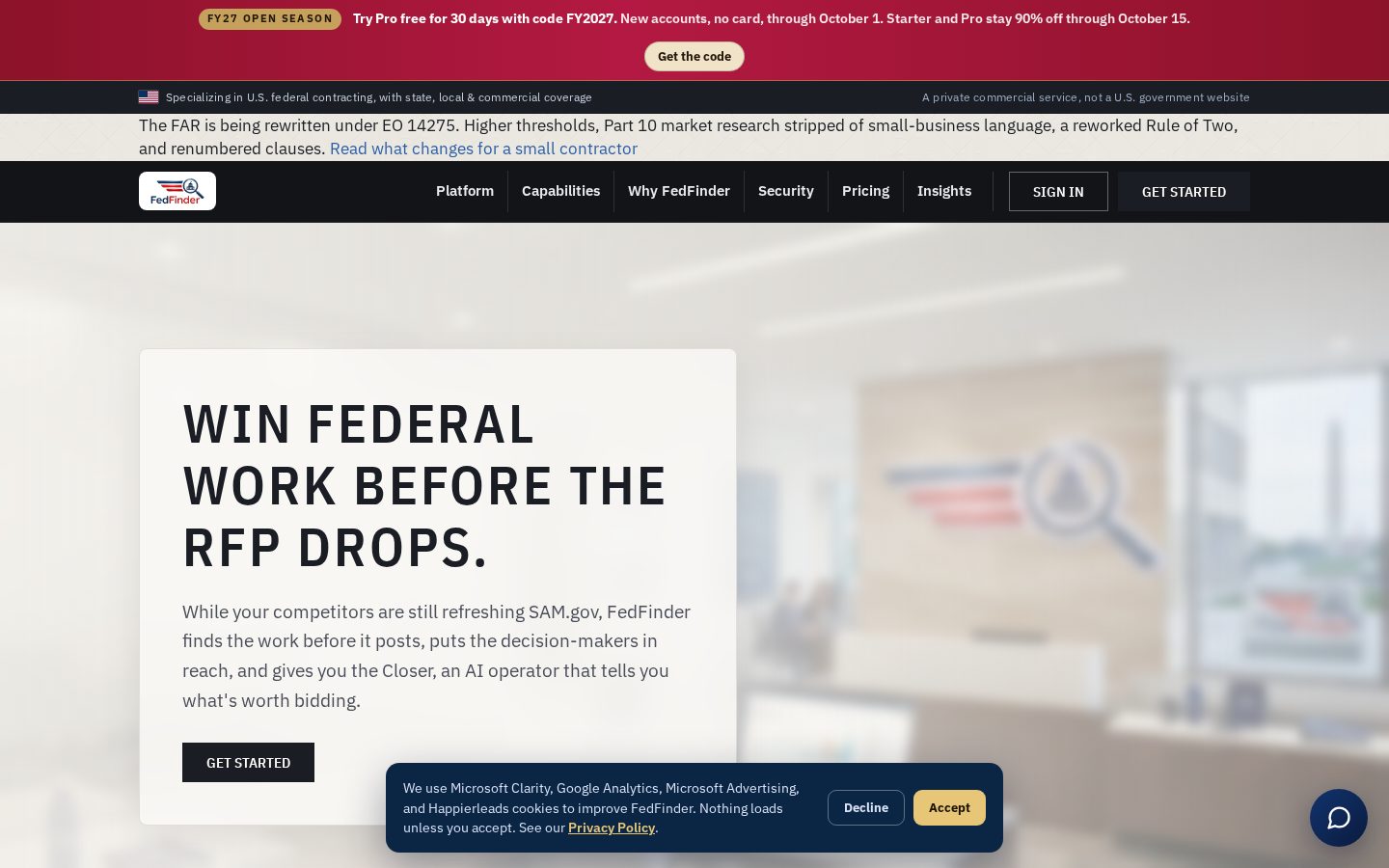 FedFinder Homepage