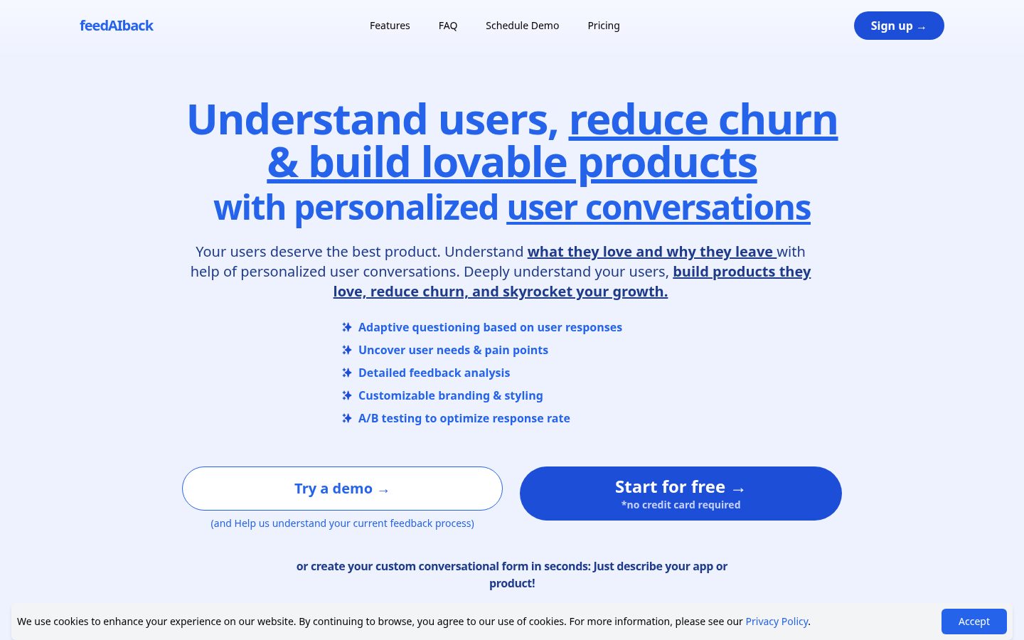 FeedAIback Homepage