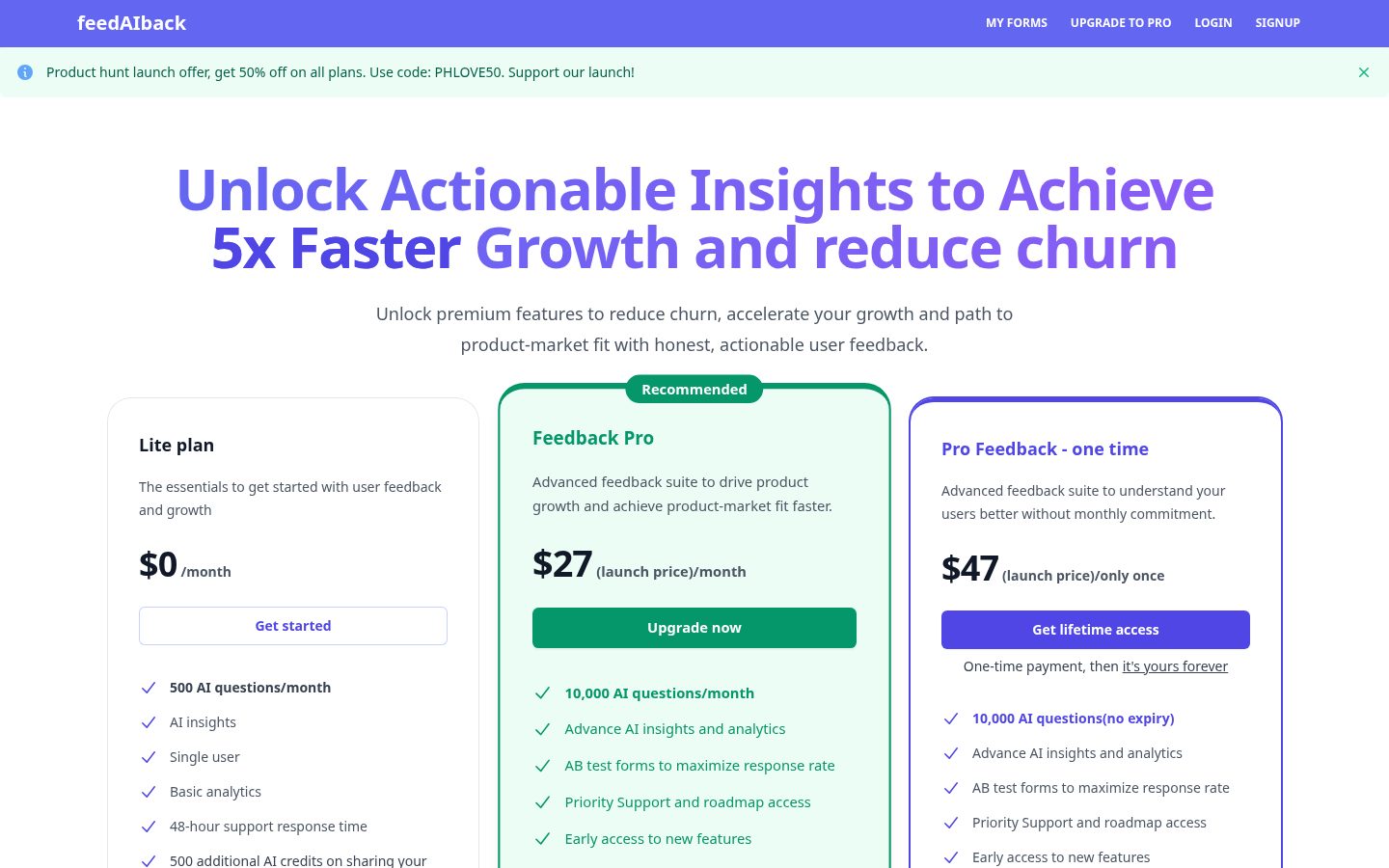 FeedAIback Pricing