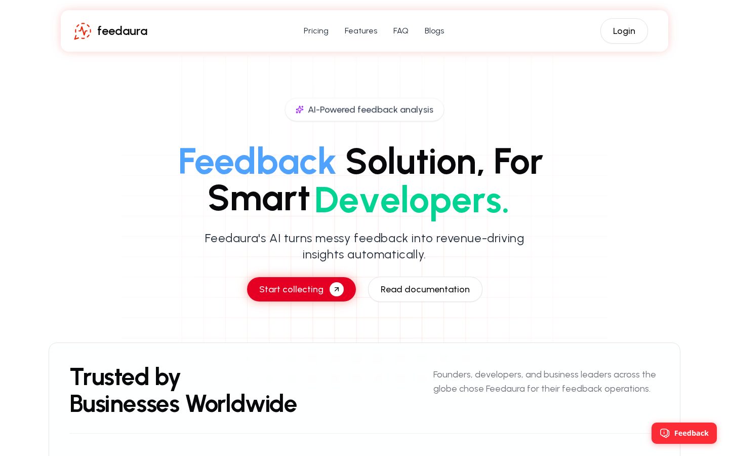 Feedaura AI Homepage