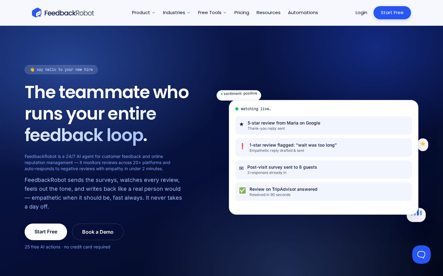 FeedbackRobot Homepage