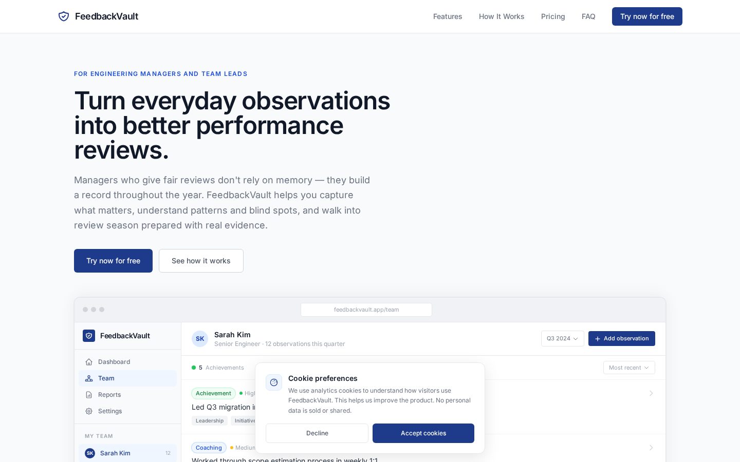 FeedbackVault Homepage