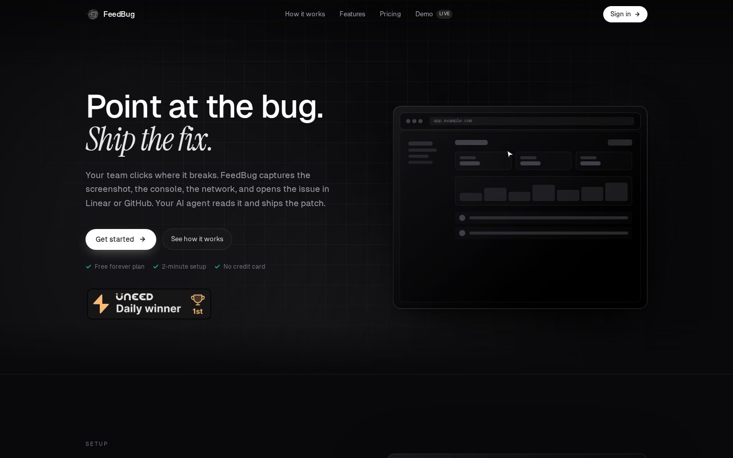 Feedbug Homepage