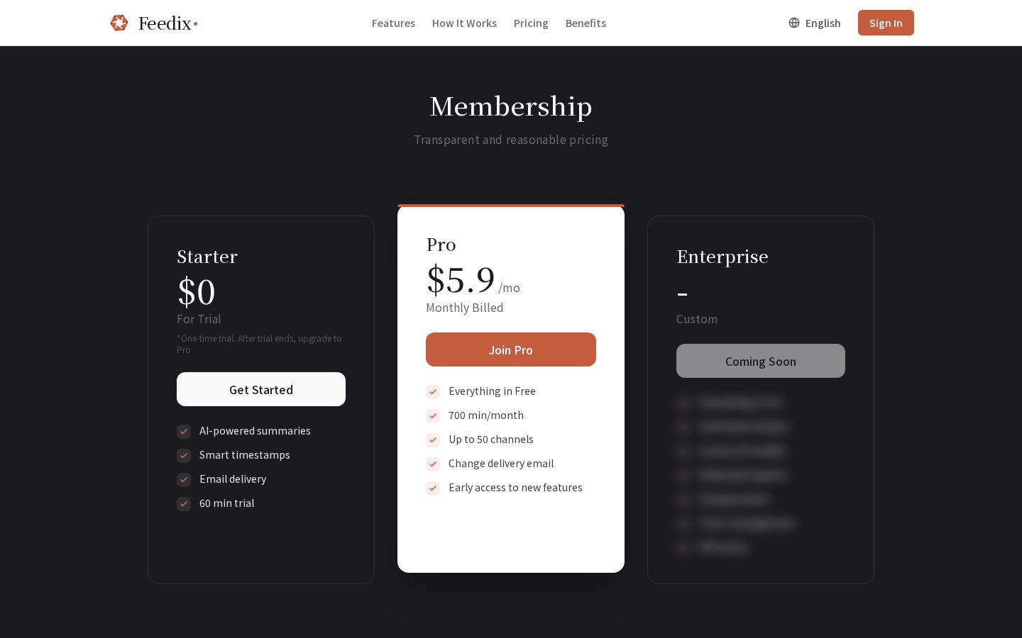 Feedix Pricing