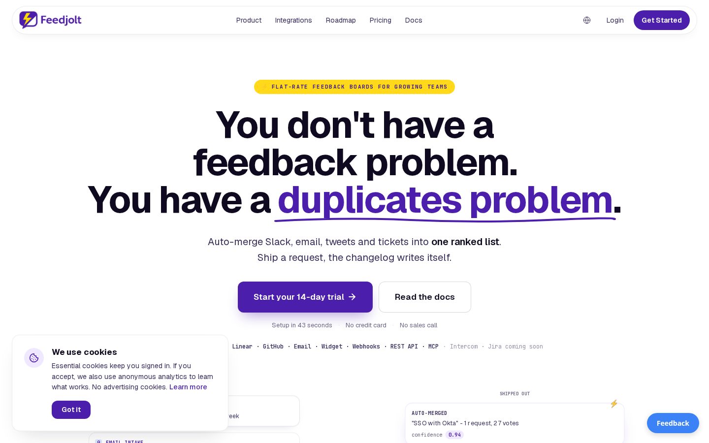 Feedjolt Homepage