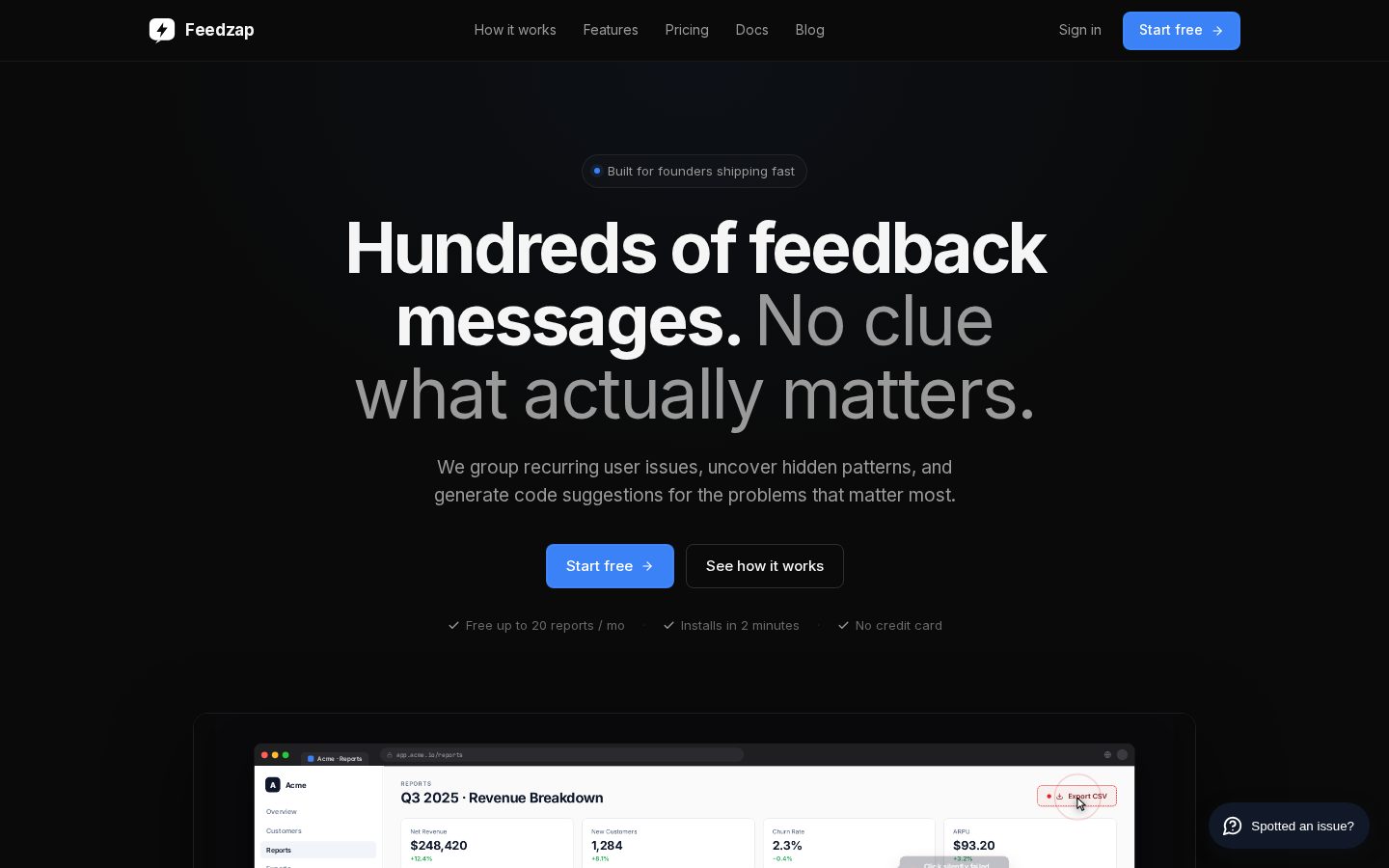 Feedzap Homepage