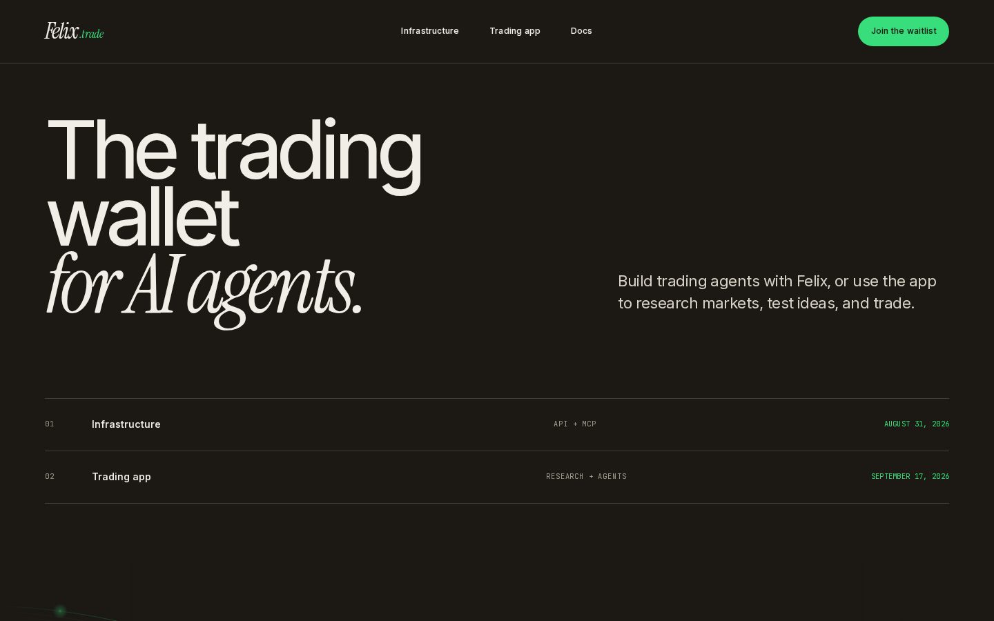 Felix Trade Homepage
