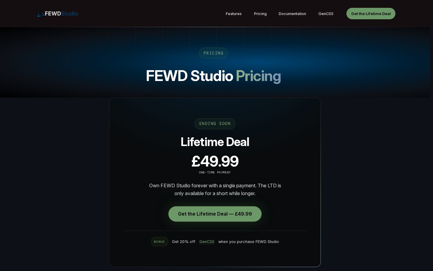 FEWD Studio Pricing