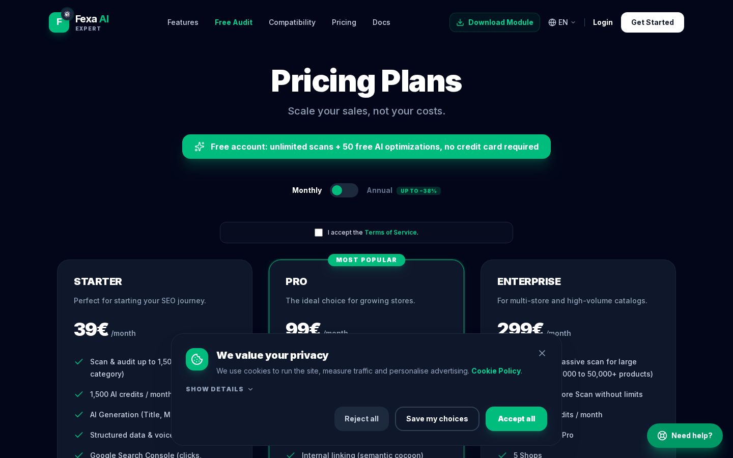FEXA AI Pricing