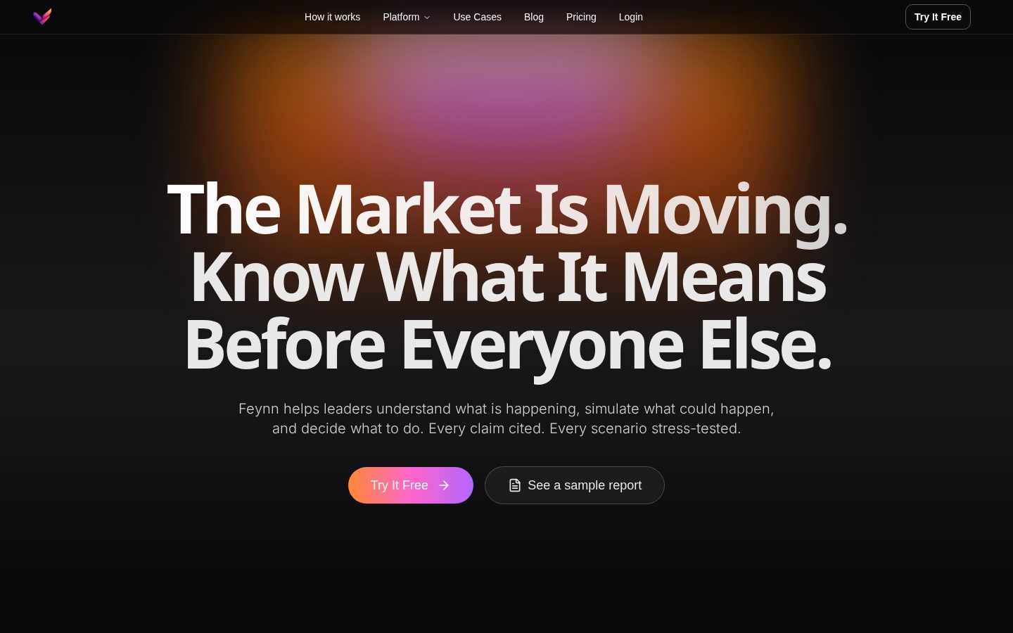 feynn - Strategic Intelligence Platform Homepage