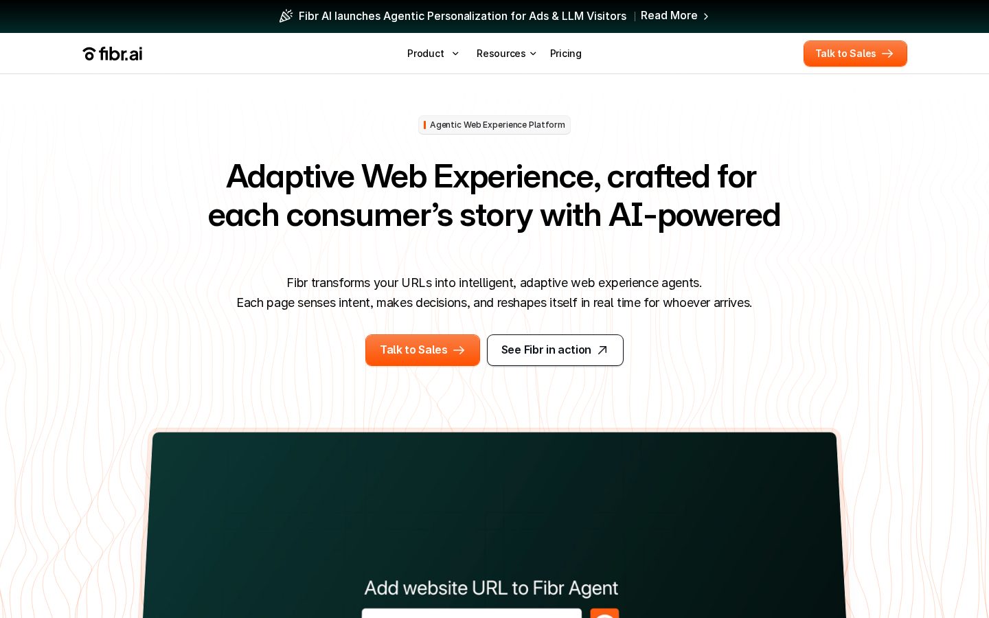 Fibr AI Homepage