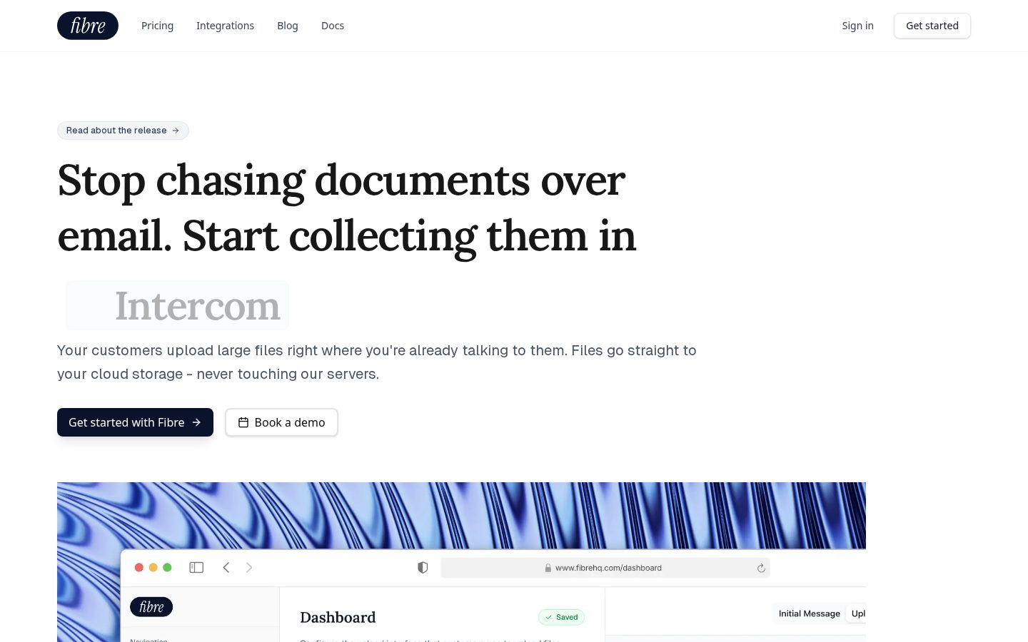 Fibre AI Homepage