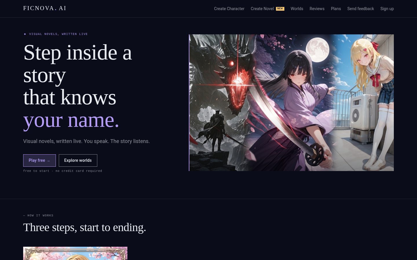 Ficnova AI Homepage