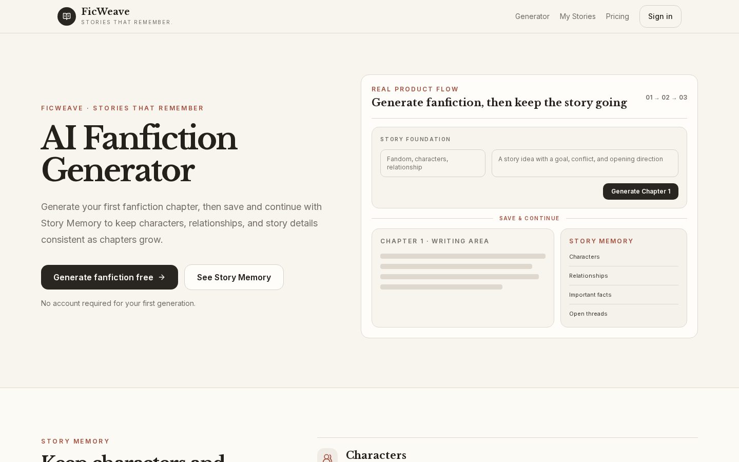 FicWeave Homepage