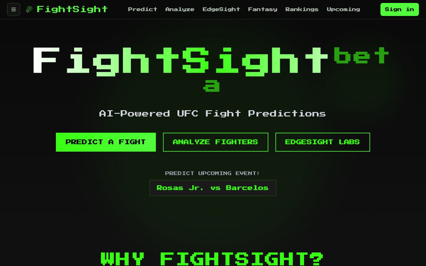 FightSight.dev Homepage