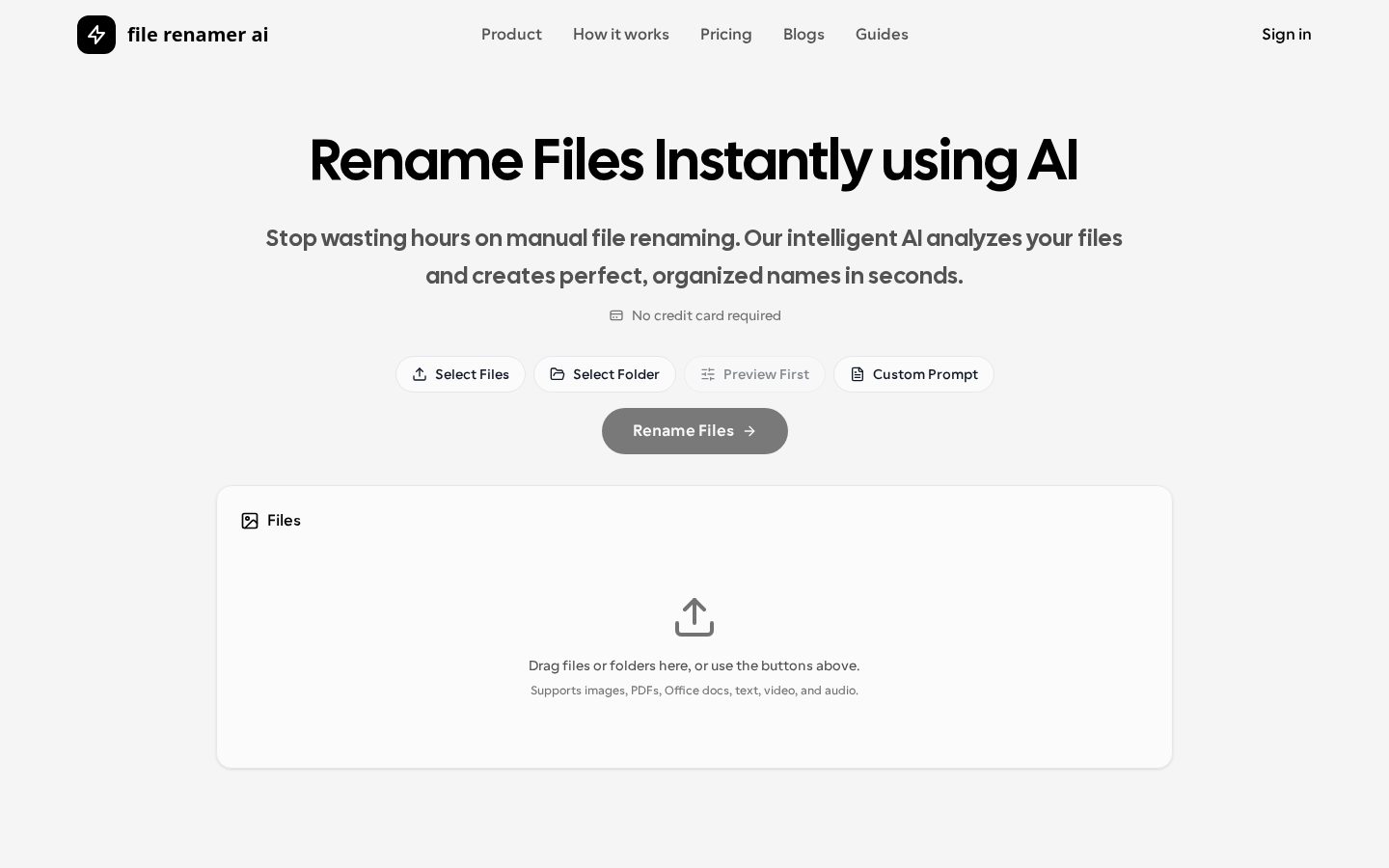 file renamer ai Homepage
