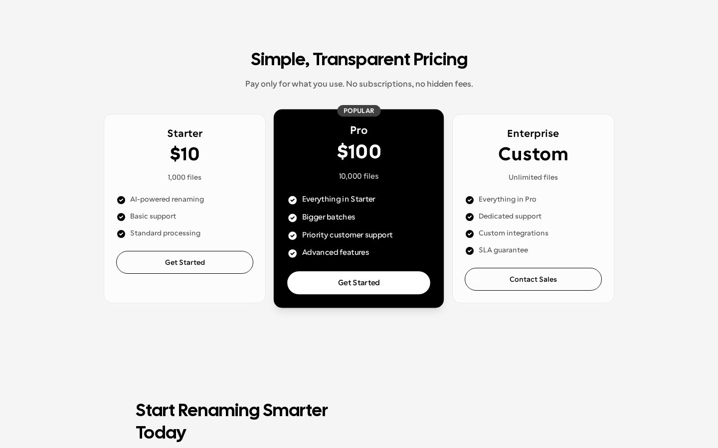 file renamer ai Pricing