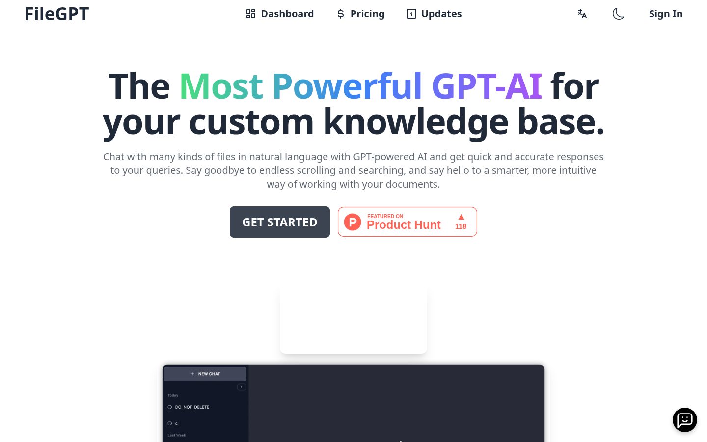 FileGPT Homepage