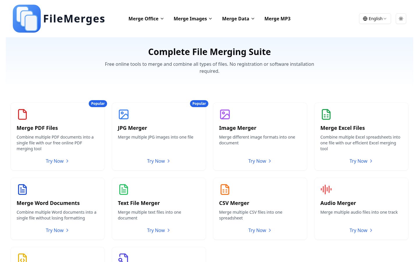 FileMerges Homepage