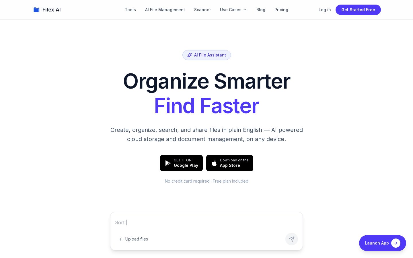 Filex AI Homepage