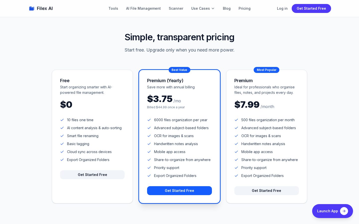 Filex AI Pricing