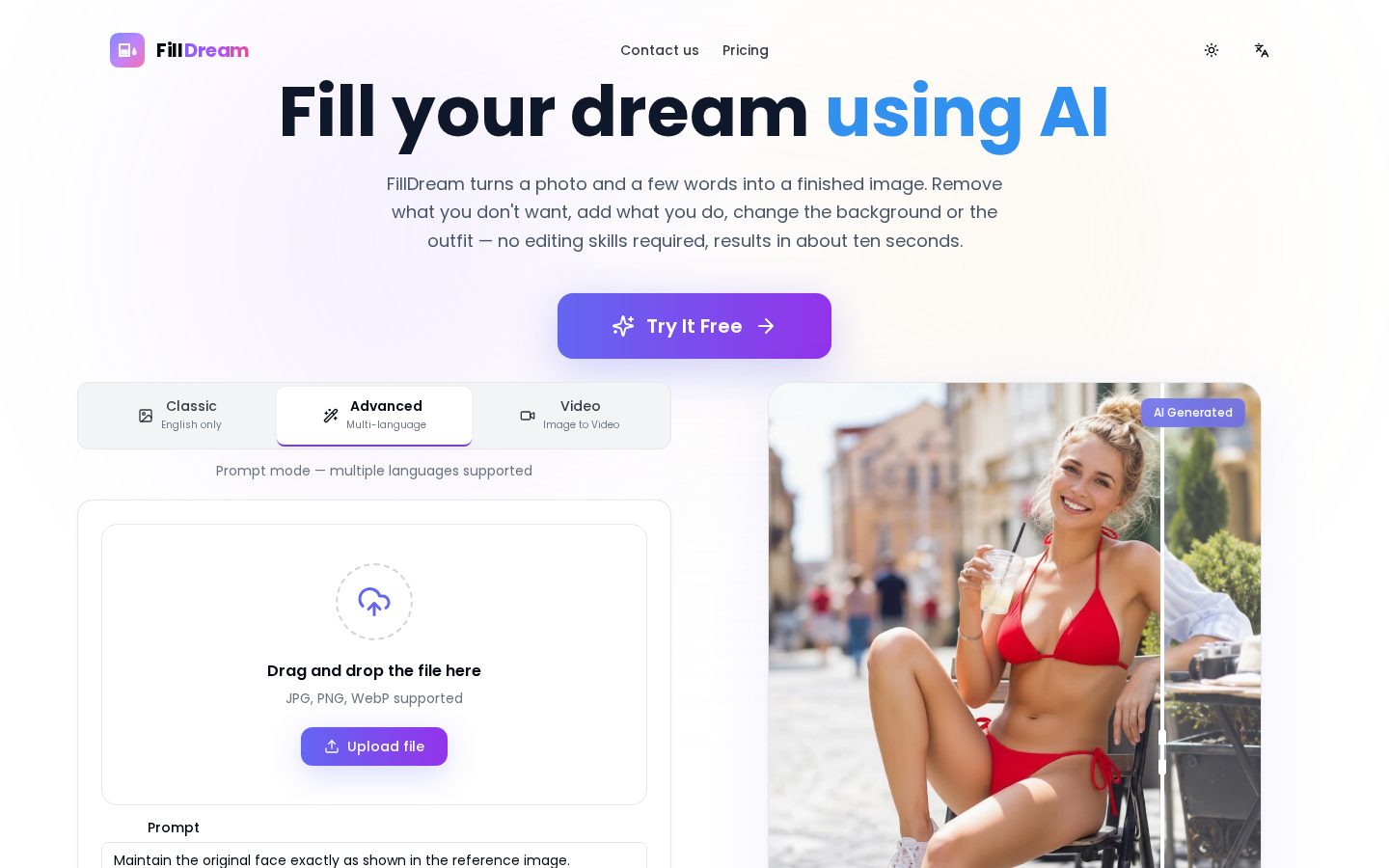 FillDream Homepage