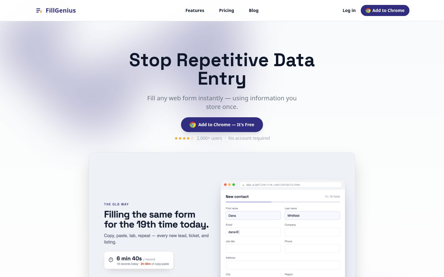 FillGenius Homepage
