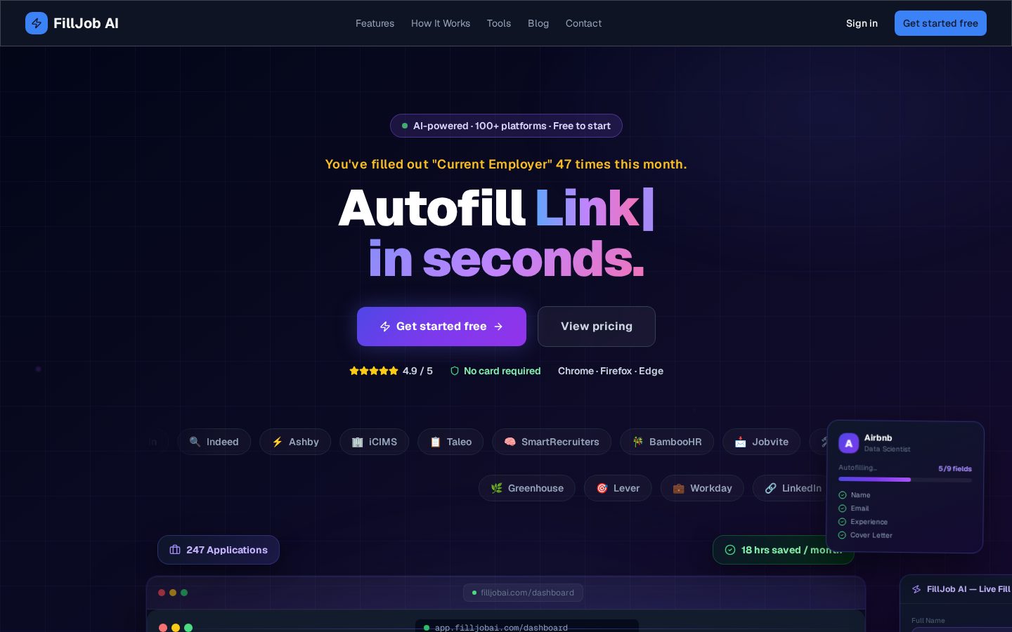 FillJob AI Homepage
