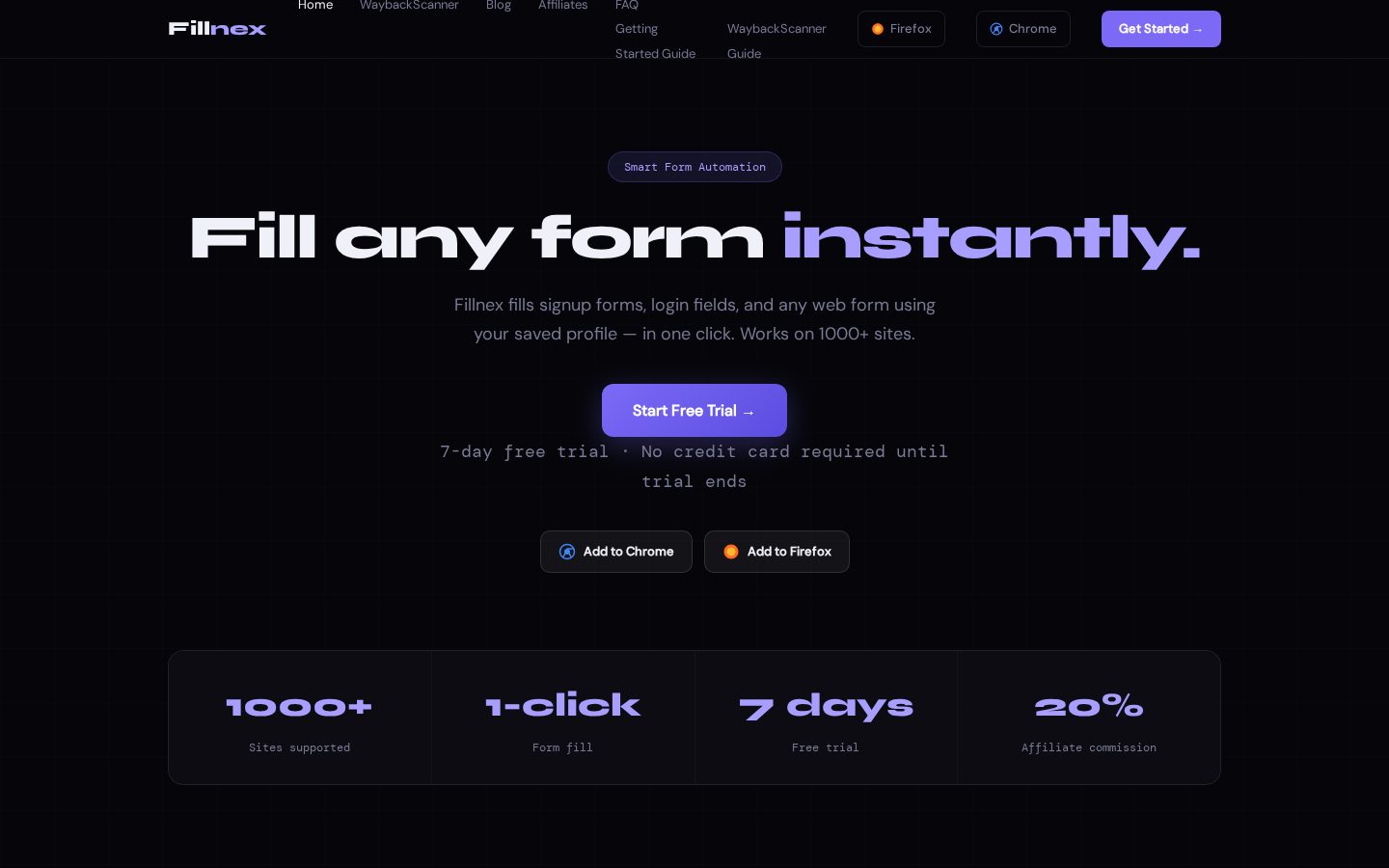 Fillnex Homepage