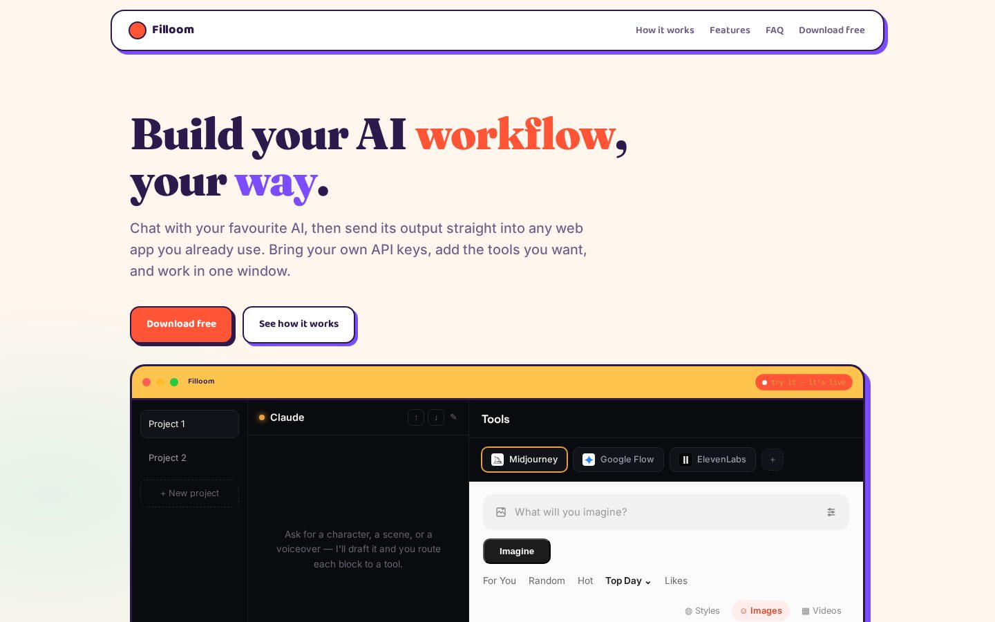 Filloom Homepage