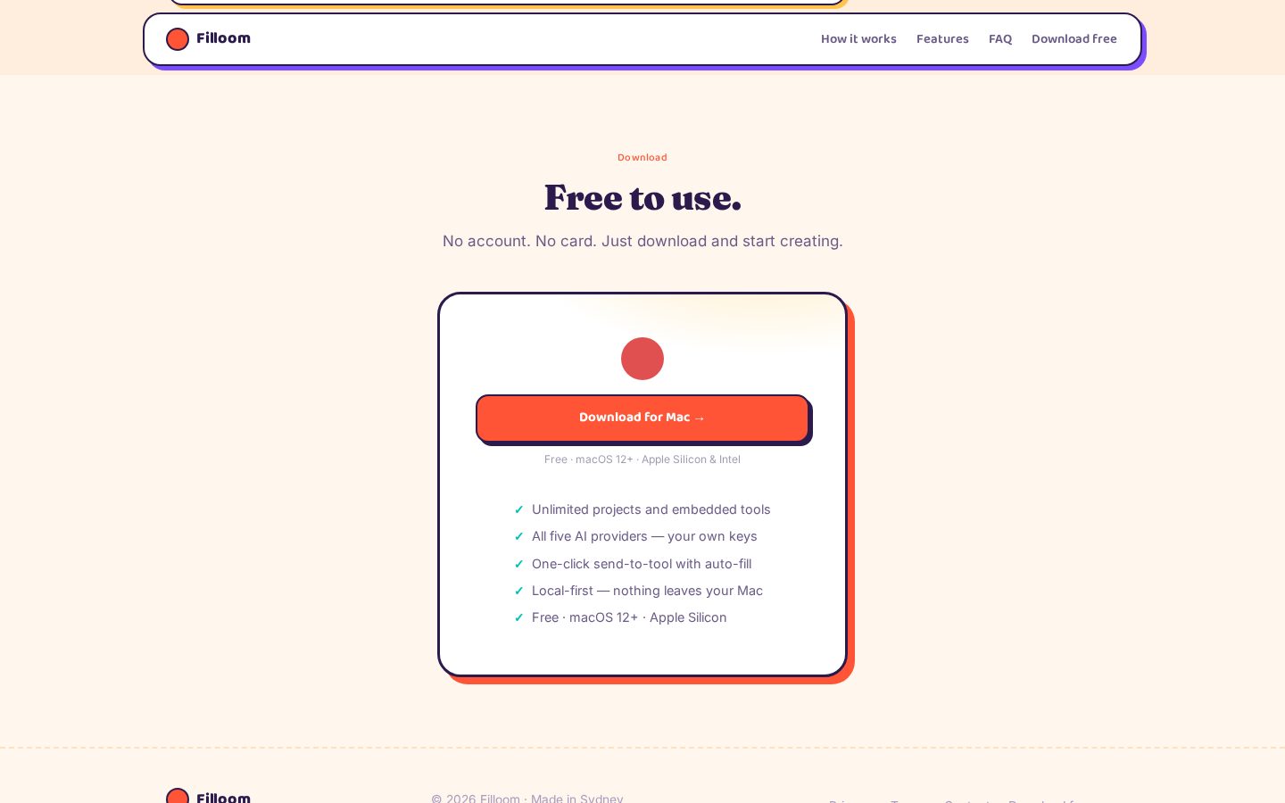 Filloom Pricing