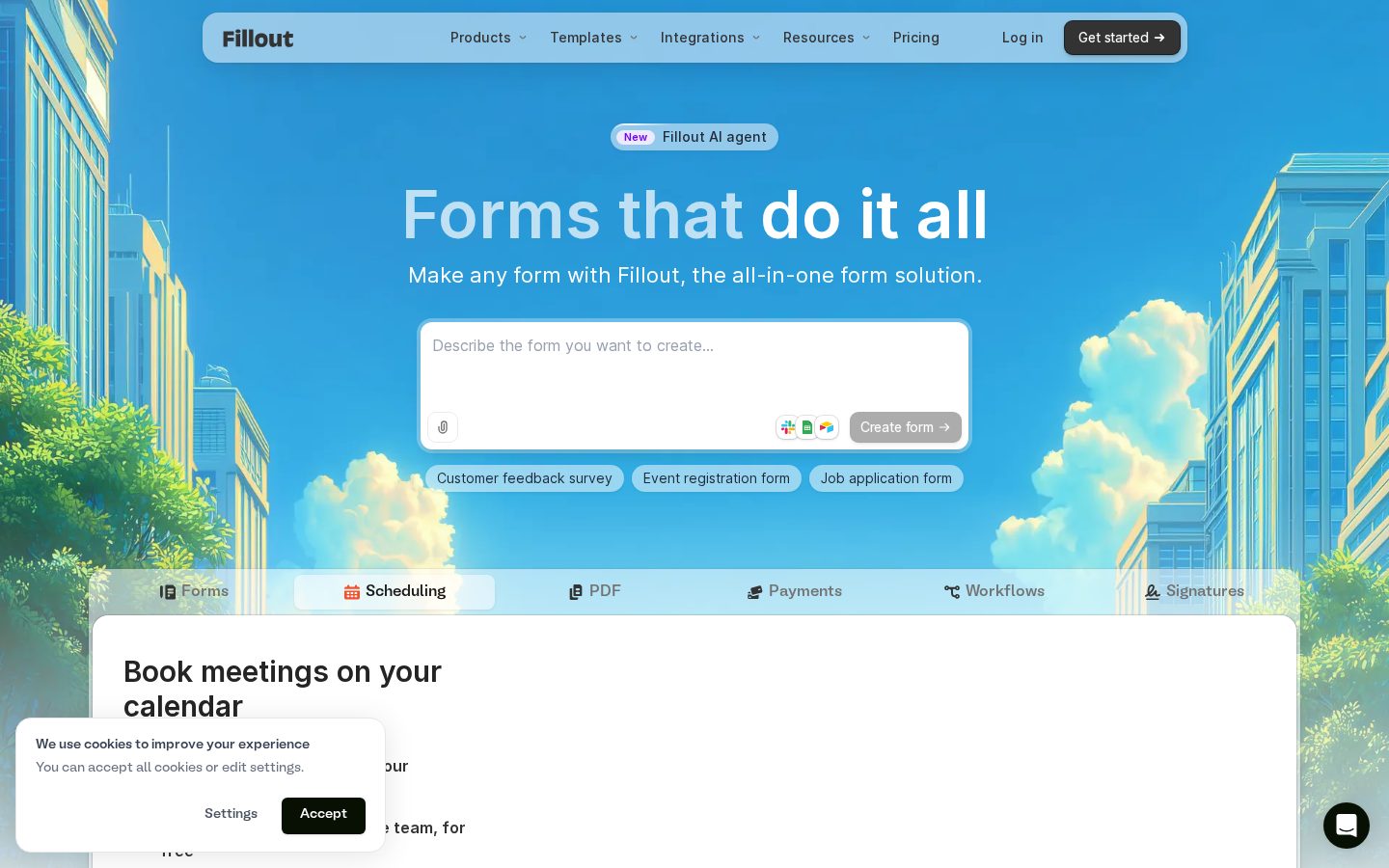 Fillout Homepage